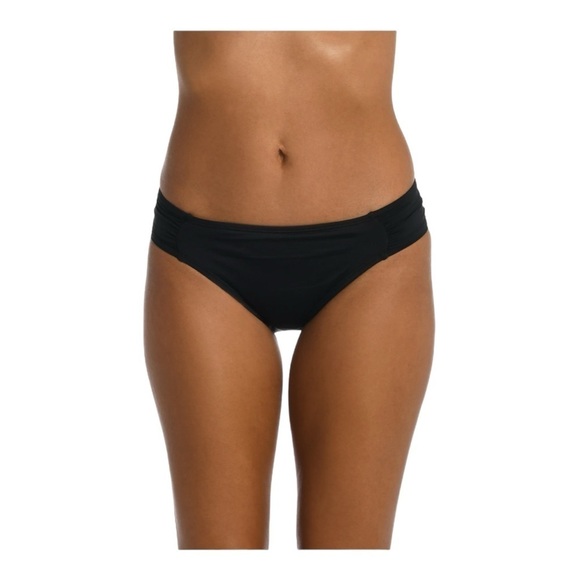 La Blanca Island Goddess Side Shirred Hipster Bottom - Black NWT - Picture 1 of 6